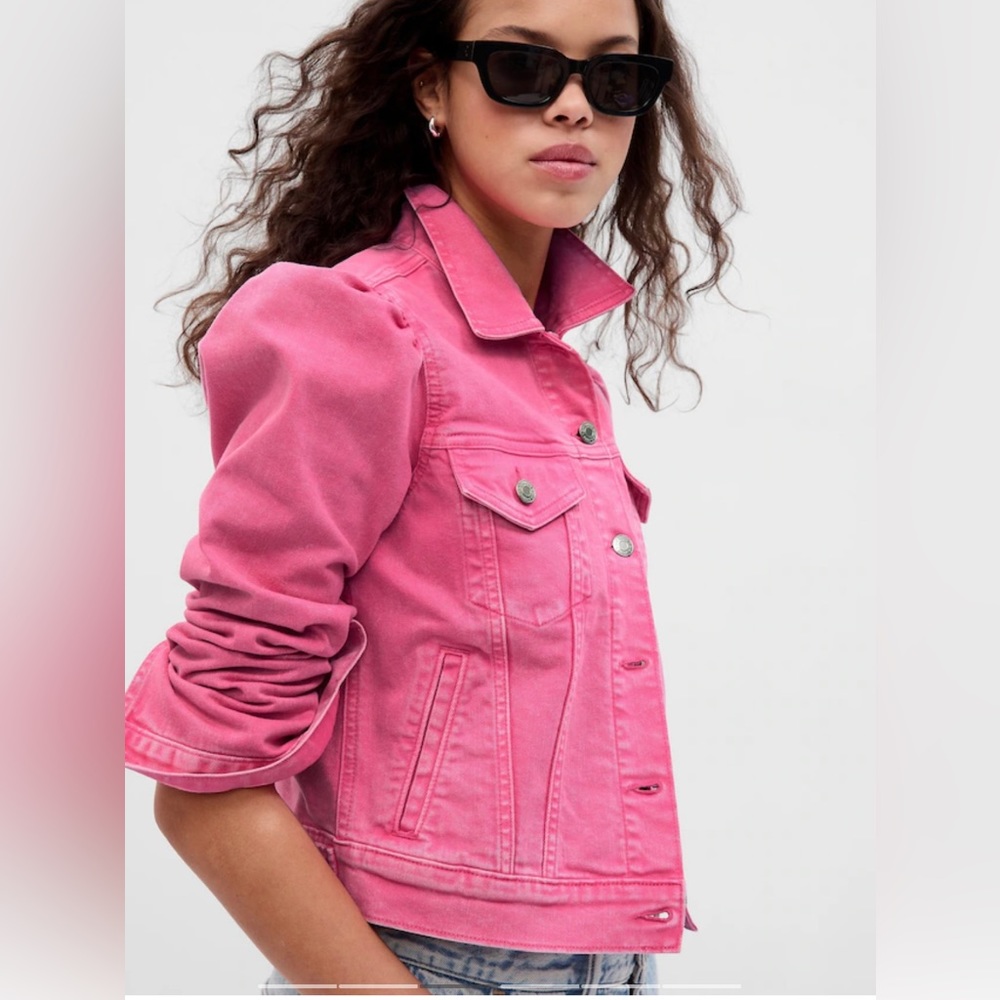 NWT Gap Barbie pink denim jacket